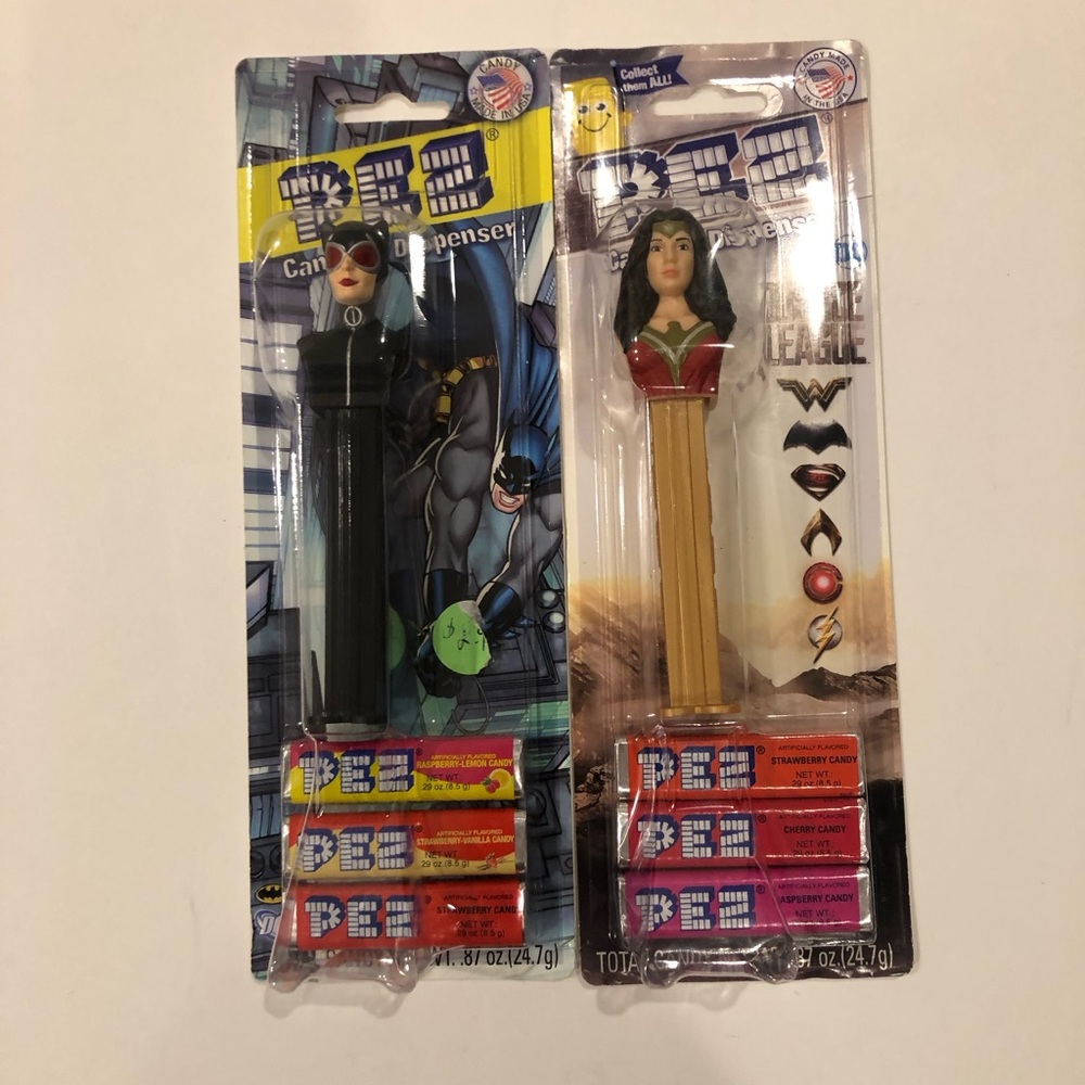 DC Comics Pez Dispensers in Original Packaging (Cat Woman and Wonder Woman)
